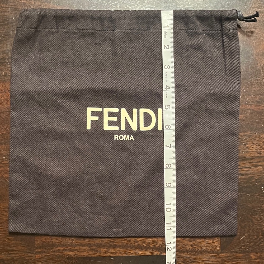 Fendi Black Drawstring Dust Bag Approximately 11.75” Wide by 11.5” tall - Picture 4 of 7